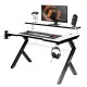 Mesa de Escritorio Gaming Huzaro HZ-Hero 5.0 White Blanco Negro Fibra de carbono 120 x 60 cm