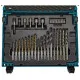 Set of drill and screwdriver bits Makita B-69478 Drill bit carrier Aluminium 65 Pieces
