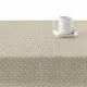 Stain-proof resined tablecloth Belum Plumeti White 140 x 140 cm
