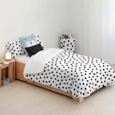 Nordic cover Kids&Cotton Kibo White Black 180 x 240 cm