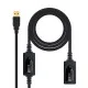 Cable Alargador USB NANOCABLE 10.01.0213 Negro 15 m