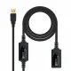 Cable Alargador USB NANOCABLE 10.01.0213 Negro 15 m