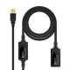Cable Alargador USB NANOCABLE 10.01.0213 Negro 15 m