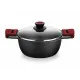 Cacerola con Tapa de Cristal BRA A410328 Negro Rojo