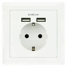 Enchufe Pared con 2 Puertos USB TooQ 10.35.0010 5V/2.4A Blanco 2,4 A
