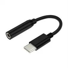 Adaptador USB-C a Jack 3.5 mm Aisens A109-0348 Negro 15 cm (1 unidad)