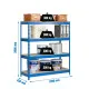 SimonRack Metal Shelving Unit: 2000x1200x450 mm, 4 Wooden Shelves, 300 kg per shelf, without screws