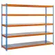 Estantería Metálica SimonRack: 2000x1800x600 mm, 5 Baldas de metal, 400 kg por balda, sin tornillos