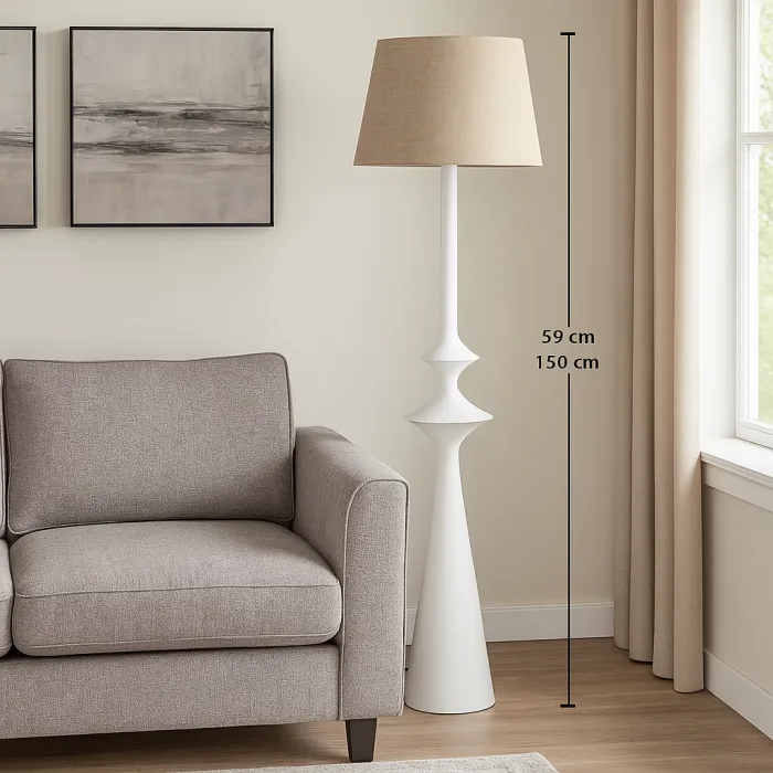 Floor Lamp Home ESPRIT White 43 x 43 x 150 cm
